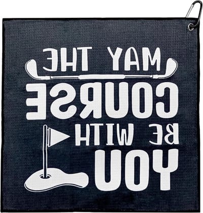 Persoonlijke Golfhanddoek met Clip, Ideaal voor Golfaccessoires en Cadeaus voor Mannen, Vaders en Vrienden