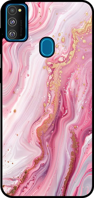 Smartphonica Telefoonhoesje Geschikt voor Samsung Galaxy M30s met marmer opdruk - TPU backcover case marble design - Roze geschikt voor Samsung Galaxy M30s