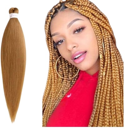 Frazimashop 24 Inch Honing Blonde (Kleur 27) Pre-Stretched Jumbo Vlechthaar – Makkelijk te Vlechten – Ideaal voor Crochet Braids & Box Braids – 1 Stuk