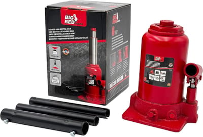 Hydraulische Krik - Dubbele Ram - Voertuigen Hefen - Laag Profiel - 6 Ton - Rood