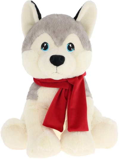 Keel Toys husky met sjaal - 35 cm - Dieren knuffels