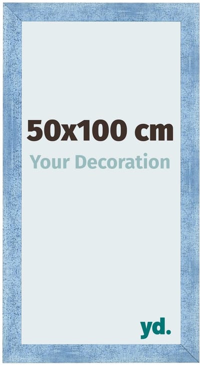 Your Decoration - Fotolijst 50x100 cm - MDF - Helder Blauw Geveegd - Pisa