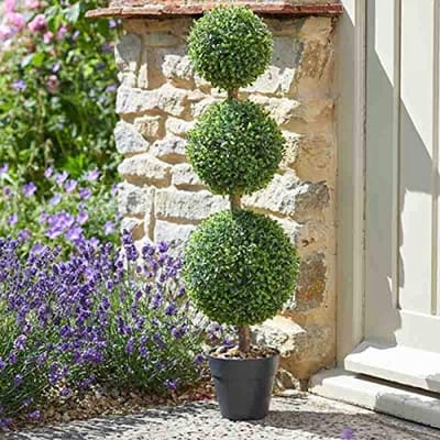 Kunstmatige Buxus Boom Trio Bal 80 cm Nep Topiary voor Binnen en Buiten
