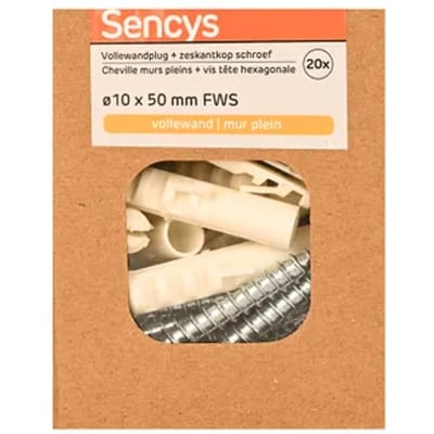 Sencys Plug Voor Beton Nylon - Diam. 10x50mm - 20 Stuks