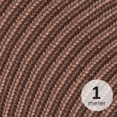 Home Sweet Home - Strijkijzersnoer Bruin - stof - bestel per meter - elektriciteitssnoer 3 aderig - textielkabel 3x0.75m² - VDE gekeurd