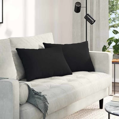 vidaXL - Zitkussens - 2 - st - Stof - Zwart - 60 - x - 40 - cm