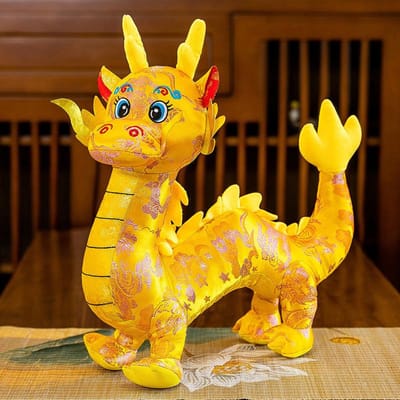 Jaar van de Draak Mascotte Pluche Speelgoed Tangpak Gesimuleerde Draak Pop Zodiac Chinese Draak Pop 25cm