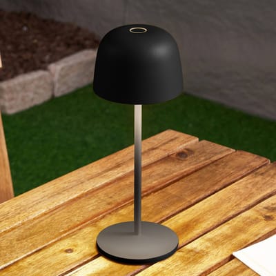 Lindby - Terraslampen- met dimmer - 1licht - Aluminium spuitgietwerk, kunststof - H: 27.5 cm - zwart - Inclusief lichtbron