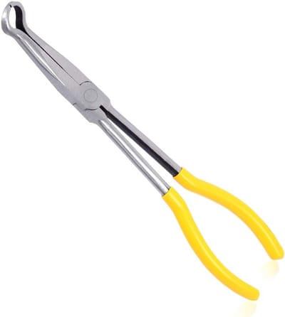 Lange Reach Slang Grip Tang voor Moeilijk Bereikbare Ruimtes - Hoog Koolstofstaal, 11 Inch, Gekartelde Kaken