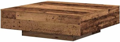 Salontafel Vierkant - Koffietafel Hout - Woonkamer Decoratie - Massief Gerecycled Hout - 100 x 100 x 31 cm - Verweerd