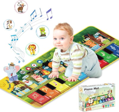 Babypiano Muziekmat voor Peuters - Educatief Speelgoed met Dieren en Toetsenbord
