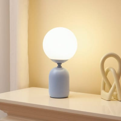Pauleen LED Tafellamp Glowing Charm - E14 - Max. 20W - Woonkamer, Slaapkamer & Eetkamer - Steengrijs/Wit