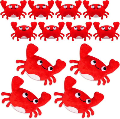 VHV - Sleutelhanger - Knuffel sleutelhanger - Kreeft sleutelhanger - Set van 12 - Pluche - Uitdeelcadeautjes - Voor kinderfeestje, traktatie en rugzak - Rood