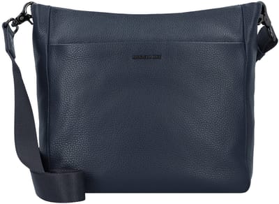 MANDARINA DUCK Leren Schoudertas Mellow Leather Crossover Bag Dress Blue Donkerblauw