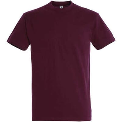 T-shirt Korte Mouw Sols IMPERIAL bordeauxrood T-shirt - 100% halfgekamd katoen