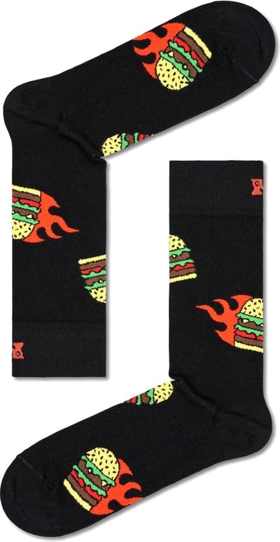 Happy Socks Flaming Burger Sock - unisex sokken - Unisex - Maat: 36 - 40
