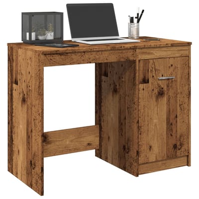 vidaXL - Bureau - 100x50x76 - cm - bewerkt - hout - oud - houtkleurig