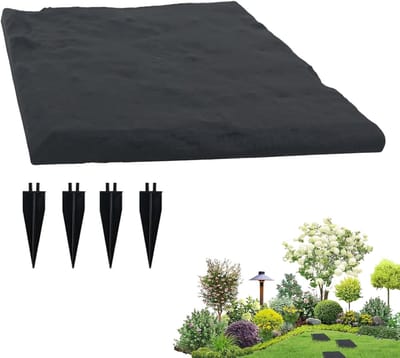 Decoratieve Stapstenen - Tuinpad Tegels - Buiten Paden - Inclusief Grondpennen - 39 cm Doorsnede - Grijs