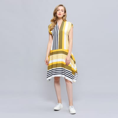 Stripe print game jurk