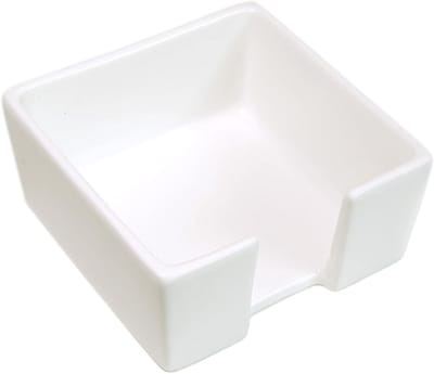 Keramische Notitiehouder - Bureau Organizer - Bureau Opruimen - Voor Standaard Notities - 9.9 x 9.9 cm - Wit