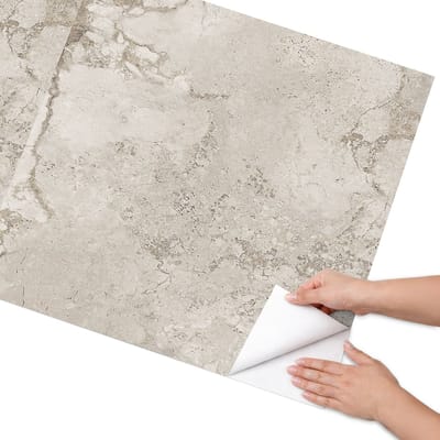 Coloray Meubel Wrap Folie - Romig Meubelfolie - 75x150 cm - Decoratiefolie Steenstructuur - Meubel Wrap Folie - Minimalist Meubelfolie - Plakfolie Meubels - Keuken decoratie - Texturen