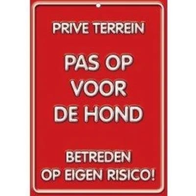 Paneel met waarschuwingsborden Red Horse