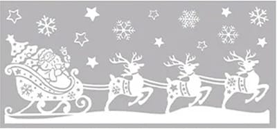Anna's Collection Kerst raamstickers rendieren met slee - vel van 23 x 49 cm - raamdecoratie - raamversiering