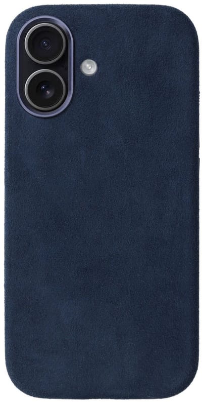 Rosso Avanti Hoesje Geschikt voor Apple iPhone 17 | Compatibel met MagSafe / Qi2 | Echt Italiaans Alcantara | Back Cover | Beschermhoes | Blauw