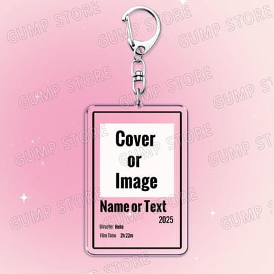 Gepersonaliseerde Custom Muziek Film Sleutelhanger Album Filmhoes Lied Zanger Regisseur Naam Vriend Vriendin Vrienden Sleutelhangers Cadeaus white