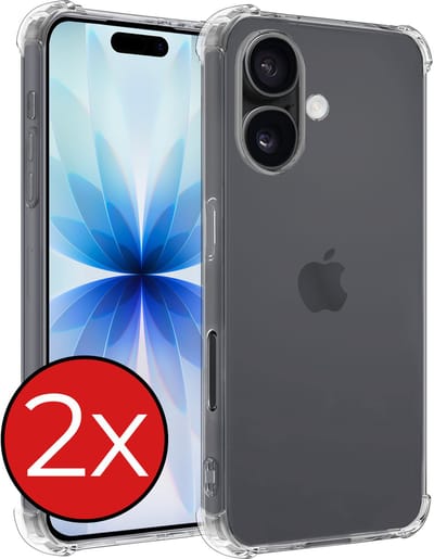 Hoesje - 2 Stuks - Geschikt voor Apple iPhone 17 - Sterk & Shockproof - Back Cover - Siliconen Case - Telefoon Hoes Shock Proof - Telefoonhoes - Transparant