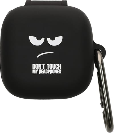 kwmobile Hoes geschikt voor Sennheiser ACCENTUM True Wireless - Siliconen cover voor oordopjes in wit / zwart / zwart - Don't Touch My Headphones design