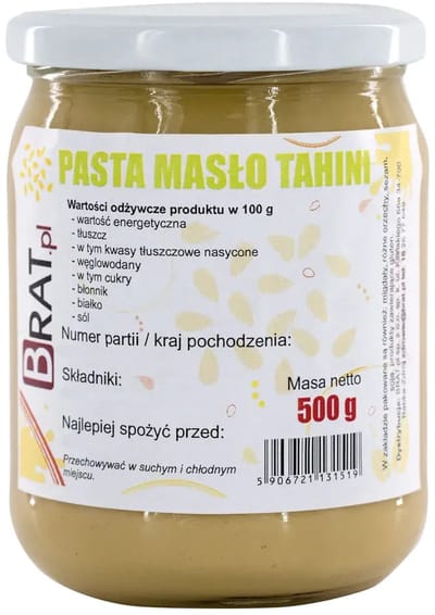BRAT Tahini – Sesampasta – 100% natuurlijk – Romige consistentie – Geen toevoegingen