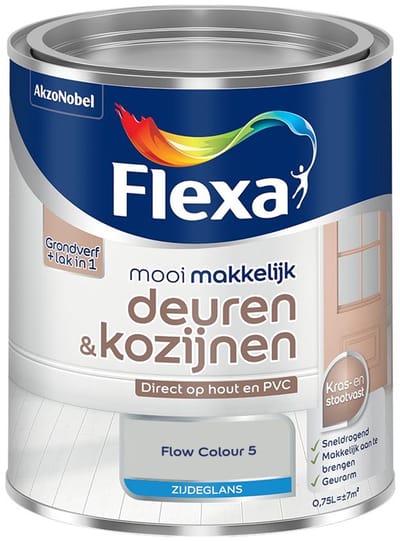 Flexa - Mooi Makkelijk Deuren & Kozijnen Zijdeglans - Flow Colour 5 - Mengverf - 750 Ml