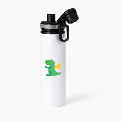 Hacebo® - Dino waterfles met draaidop grijs - Dinosaurus - Liefhebbers van dino's - T - rex - speelgoed - dieren - water fles - 850ML