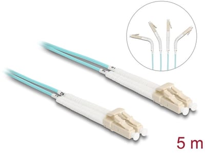 Delock Optical Fiber Cable LC Duplex to LC Duplex Multi-mode OM3 angled 5 m