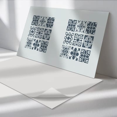 Wallfluent Vinyl Wandpaneel - Geometrische patronen in vierkanten PVC Muurpaneel - 100 cm x 50 cm - Grijs PVC wandpaneel - 1 stuk - Rechthoekig Wandbekleding Vinyl - Texturen Wandpaneel - Zelfklevende Wandbekleding - Wandpaneel Keuken en Badkamer