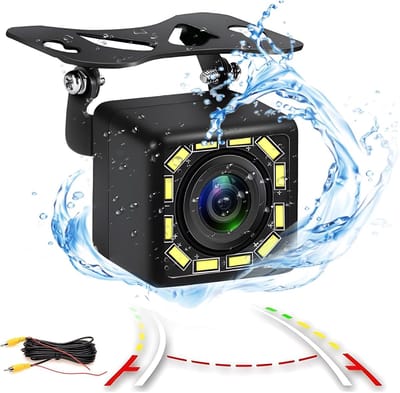Auto Camera Achteruit - Parkeerhulp Camera - Veilig Parkeren - IP68 Waterdicht - 8 LED Nachtzicht - Zwart