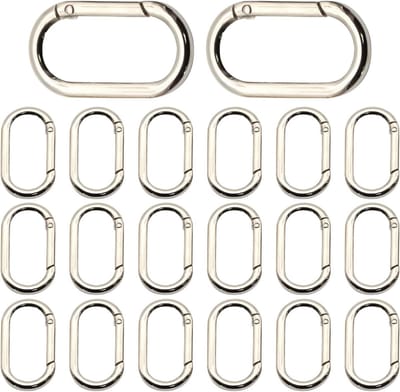 Karabijnhaak Clips - Sleutelhangers Bevestiging - Outdoor Activiteiten - Roestbestendig Zinklegering - 20 Stuks - Zilverkleurig