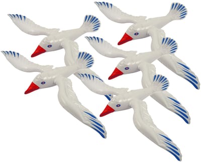Henbrandt Opblaasbare meeuw vogel - 5x stuks - 67 cm - Zeevogels - Maritieme decoraties
