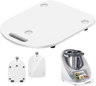 Hoogwaardige schuifmengplaat geschikt voor Thermomix TM6/TM5, snel bewegende rolmengplaat met wielen, helderwit.