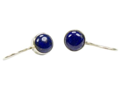 Zilveren oorbellen met sluiting Lapis Lazuli 925 zilver