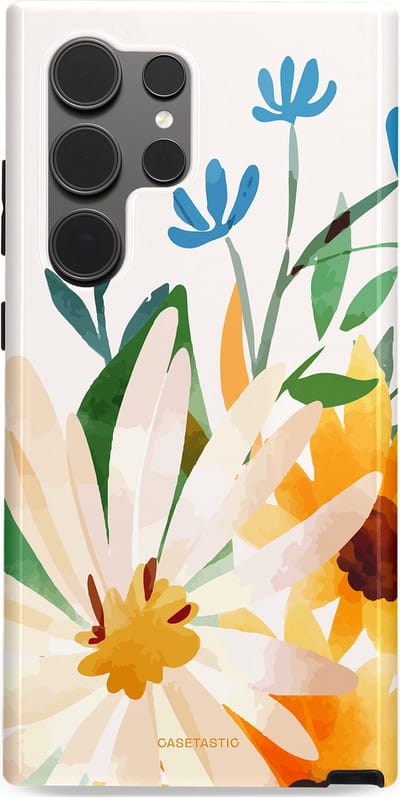 Casetastic Hoesje Geschikt voor Samsung S24 Ultra - Stijlvolle Beschermende Duo-layer Case - Veld vol zon