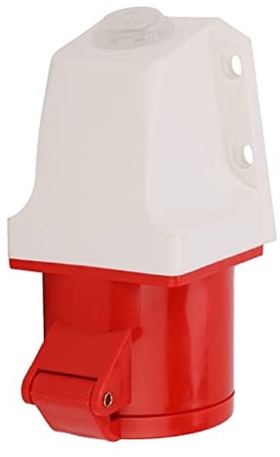 Allecto - Industrieel Stopcontact 5-pins - 3-fasen Aansluiting - Explosieveilig en Waterdicht - Rood - 32A Capaciteit - Geschikt voor Industrie en ...