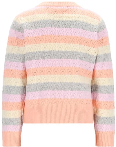NONO - Kiddo Striped Knitted Sweater - Light Peach - Maat 104