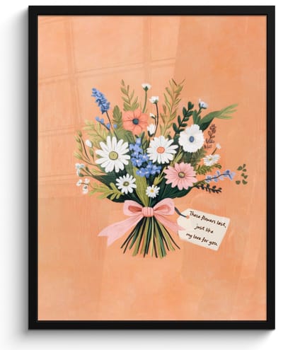 Poster in lijst - Fotolijst 50x70 cm - Posters - Boeket - Strikje - Quote - Posterlijst zwart - Decoratie - Wanddecoratie woonkamer - Muurdecoratie slaapkamer