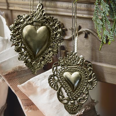 LOBERON Decoratief ornament set van 2 Medes messing