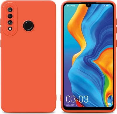 Cadorabo Hoesje geschikt voor Huawei P30 LITE in FLUID ORANJE - Beschermhoes gemaakt van flexibel TPU silicone Cover Fluid Case