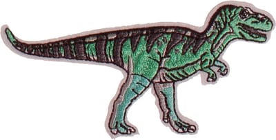 Strijkapplicatie dinosaurus velociraptor groen 11,5cm
