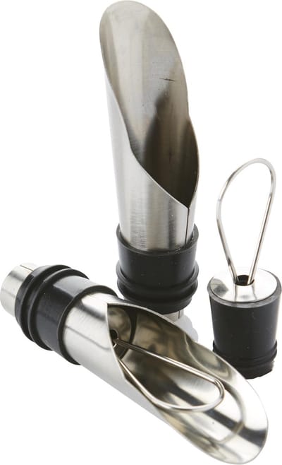 Point-Virgule Wijnafsluiter - Schenktuiten - RVS - Set Van 2 Stuks