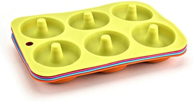 Donut Bakvorm - Donut Maker - Donut Mal - Donut Vorm - Zelf Donuts Maken - Siliconen Donut Vorm - Flexibele Donut Bakvorm - Antikleef - Voor 6 Donuts - Appelgroen